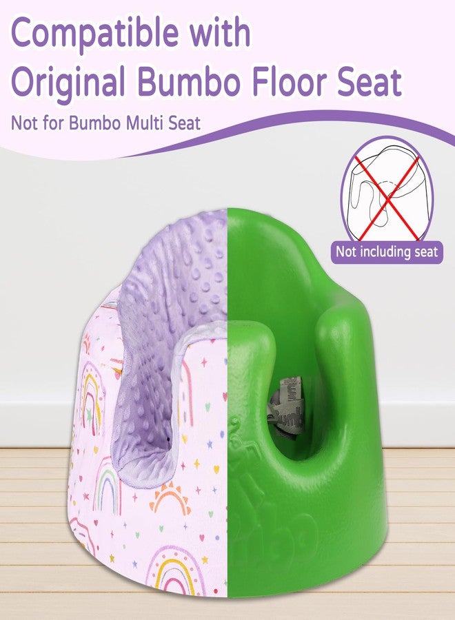 DAYEEBALL Seat Cover Compatible with Bumbo Seat, Soft and Breathable Baby Floor Seat Cover for Baby Boy & Girl (Cover Only), Purple Love and Rainbow - Image 3